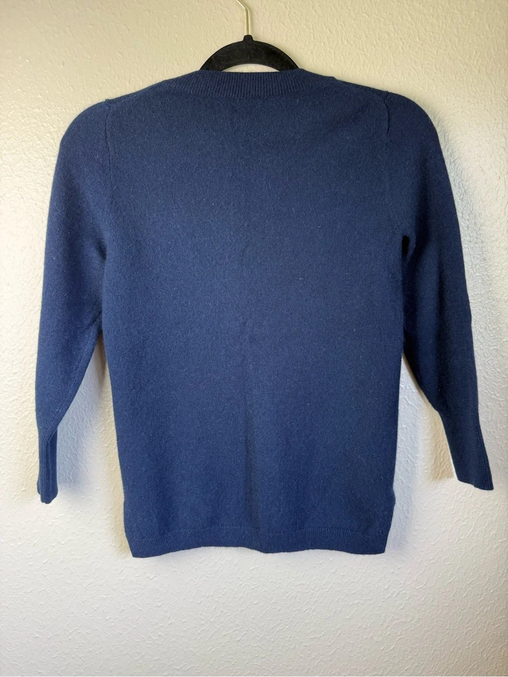 J. Crew Blue Cashmere 3/4 Sleeve Pullover Sweater Size XS